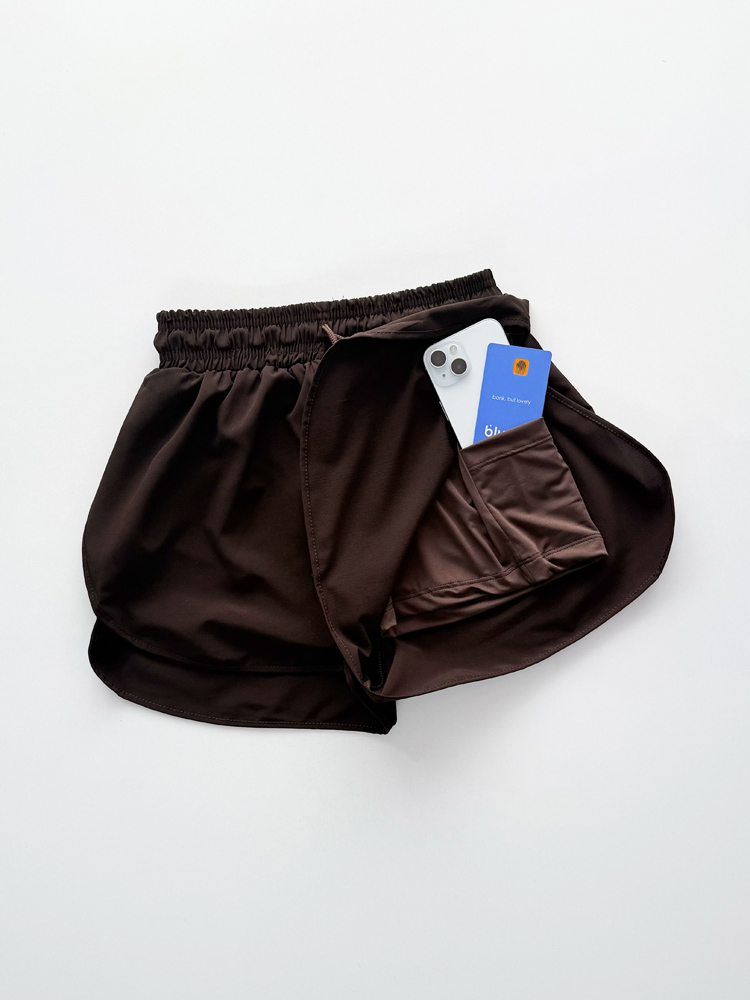 شورتک ورزشی زنانه آیرو کشاله ران دار بغل جیب لولولمن lululemon